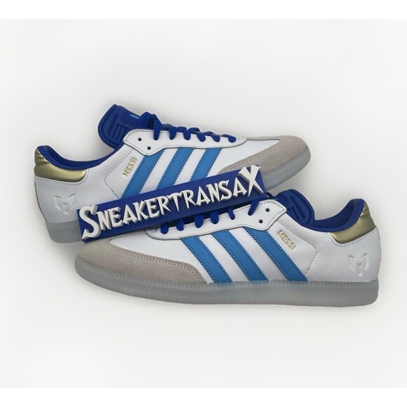 New Adidas Samba Messi Argentina White Blue Gold Size U. S Men’s 12 IG8134 NB - Picture 1 of 5
